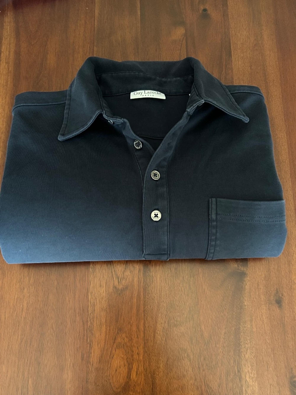 Vintage Guy Laroche Paris Navy Blue Polo Shirt - Designer Men's Top